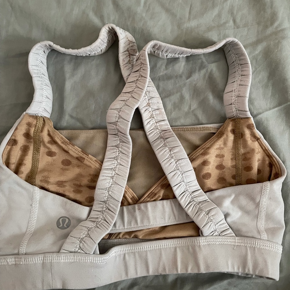 White lulu sports bra